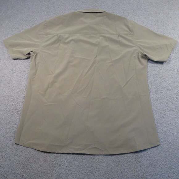 Gerry Men's XL Brown Button Down Hiking Shirt Front Zip Pocket Lightweight - Picture 7 of 11